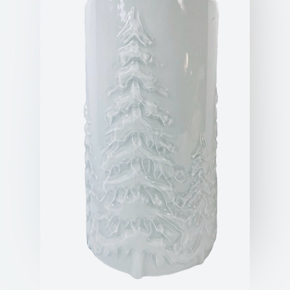 Glass Embossed Lantern 10” Christmas Tree Pattern For LED/Flameless Candles NEW - Picture 5 of 16